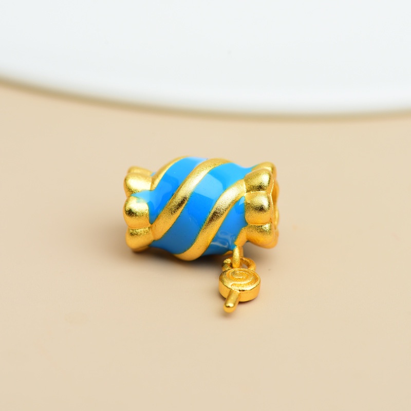 Hạt Xỏ Vòng Tay Chuỗi Hạt Bằng Đồng Nguyên Chất Màu Vàng / Xanh Dương Chống Oxy Hóa Chống Trượt Màu Sắc Mạnh Mẽ