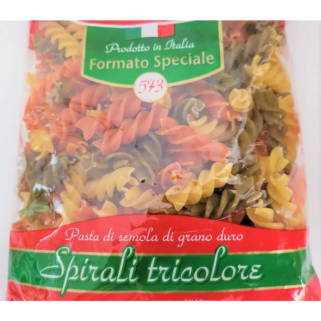 [Túi 500g – SỐ 573] NUI RAU CỦ 3 MÀU [Italia] PASTA ZARA Spirali Tricolore Pasta (tgc)