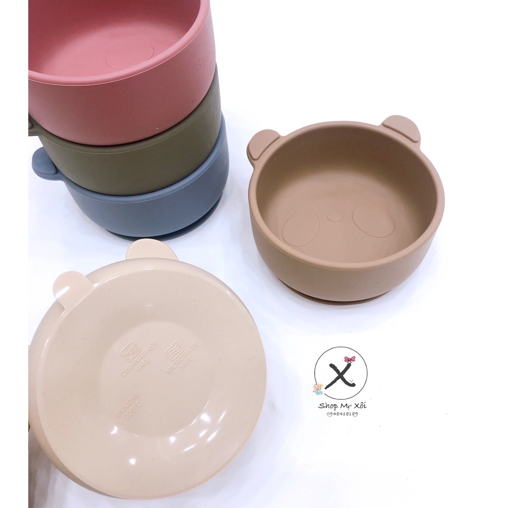 Bát ăn dặm hình gấu có đế chống đổ Bar-Rot
