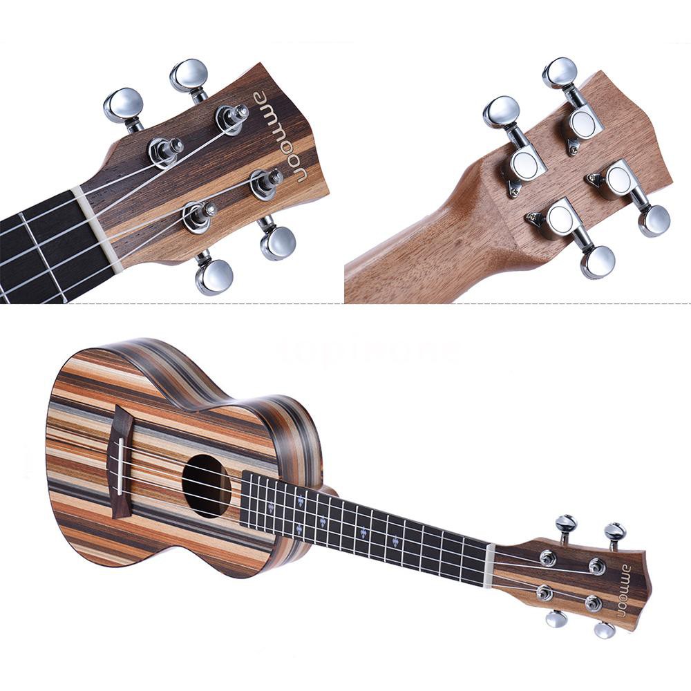 Đàn ukulele 24" 4 dây chất liệu gỗ kẻ sọc thời trang