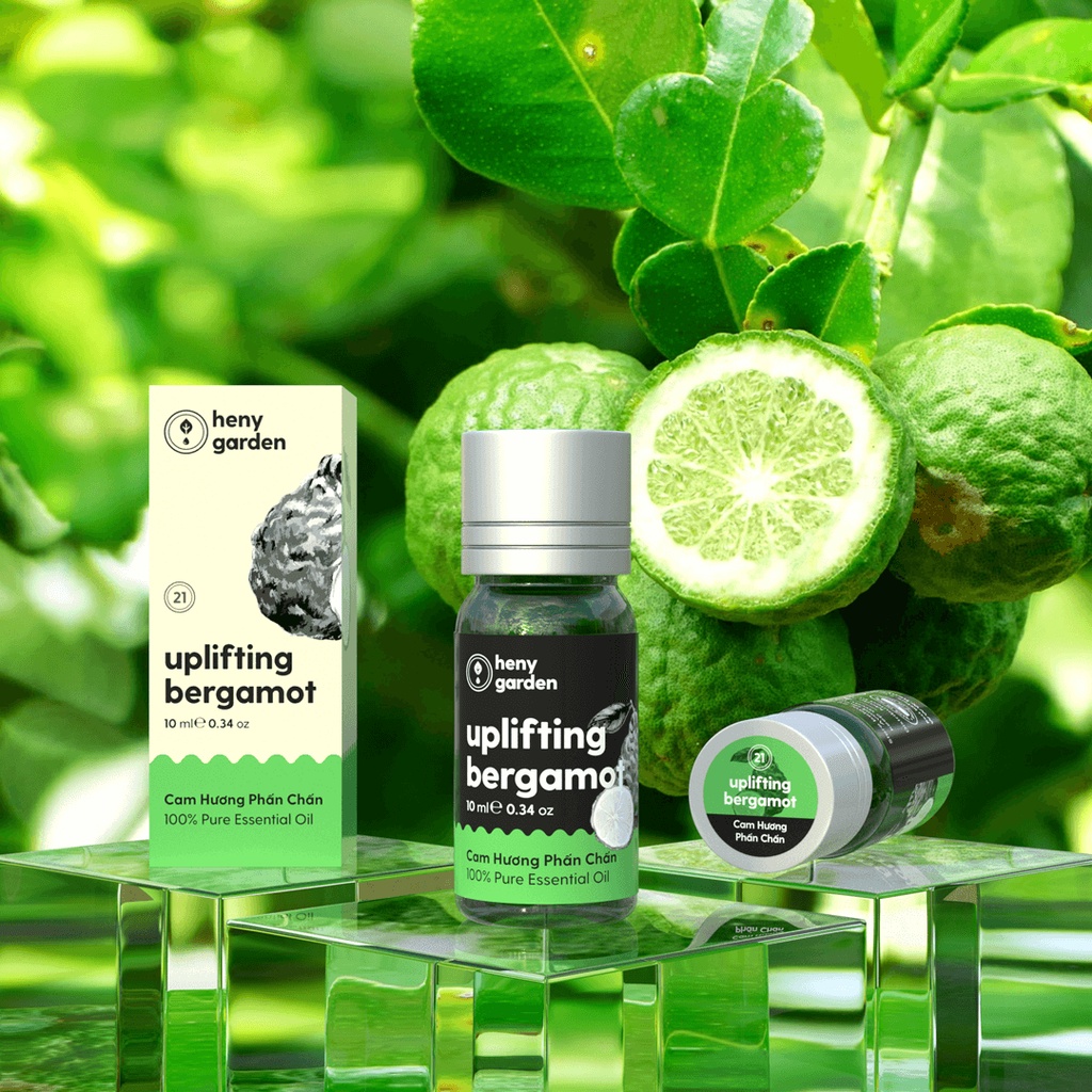 Tinh Dầu Cam Bergamot Organic Nguyên Chất Đậm Đặc Xông Thơm Phòng, Làm Nến Thơm, Giúp Dễ Ngủ Heny Garden 10mL