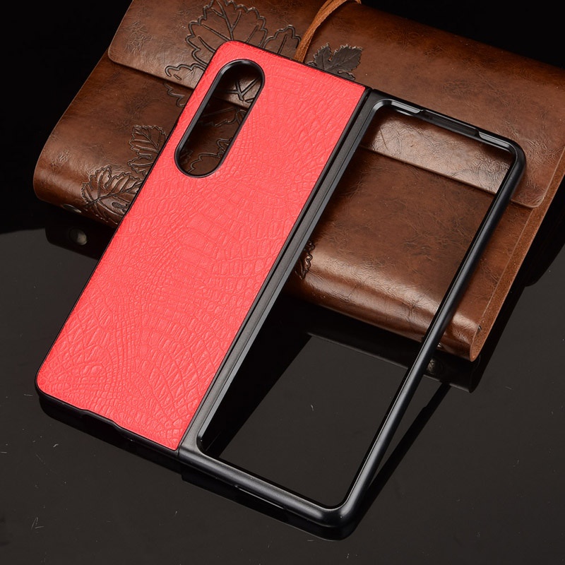 Ốp điện thoại da cá sấu từ da PU dành cho Samsung Galaxy Z Fold 3 Z Fold