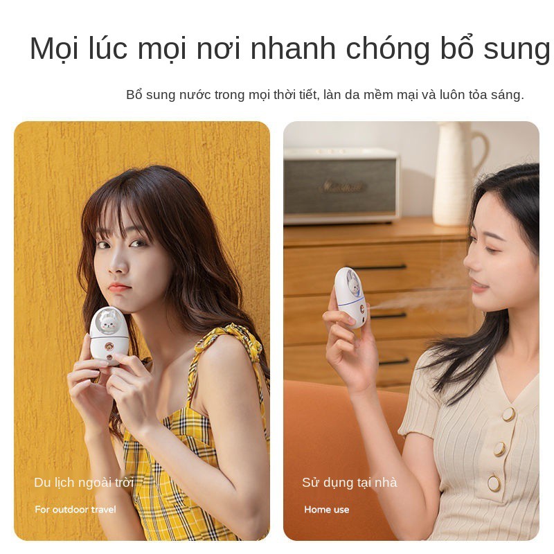 Kem dưỡng ẩm dạng xịt nano di động nhỏ có thể sạc lại, máy tạo gia đình, phun lạnh, hấp làm đẹp da mặt