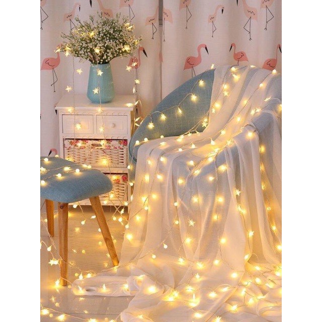 LED Fairy Lights - Đèn Đom Đóm Bóng hình Ngôi Sao 3m 30 bóng Chạy Pin AA Trang trí lễ Giáng Sinh Noel đẹp lung linh