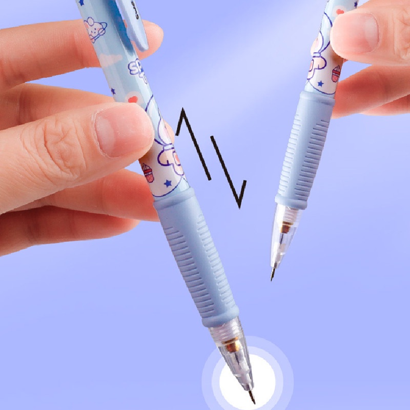Bộ Bút Chì Cơ Tự Động Thiết Kế Hình Thỏ Hoạt Hình Ngọt Ngào Kèm 12 Ngòi Bút 0.5mm Thay Thế C7202