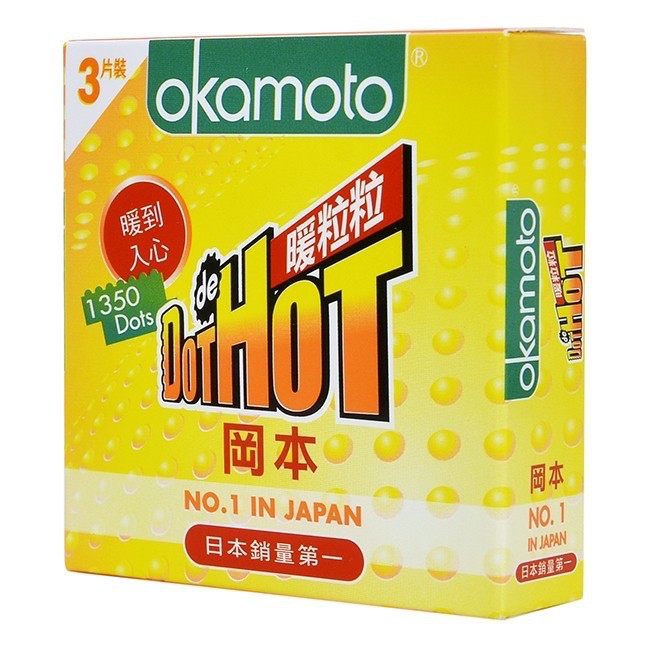 Bao Cao Su Okamoto Dot de Hot, Gai Nóng Truyền Nhiệt Nhanh (Hộp 3C, 10C)