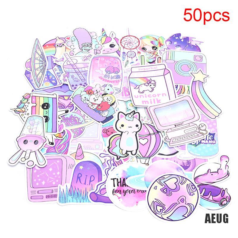 Bộ 50 Miếng Dán Hình Kỳ Lân Dùng Trang Trí Vali DIY