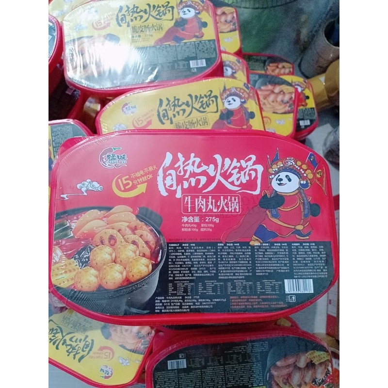 Lẩu tự sôi cay bò viên
