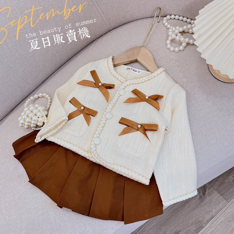 Sét bộ xinh cho bé, sét áo dạ mix chân váy dập ly cho bé từ 8-18kg