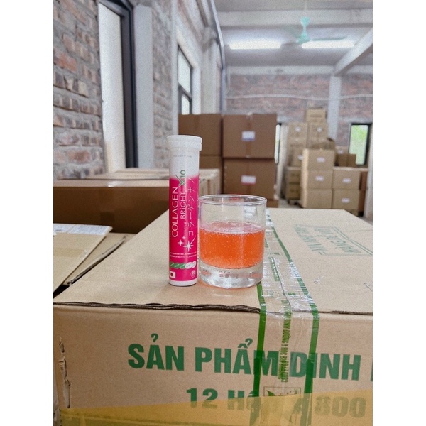 Viên Sủi Collagen X10 collagen đẹp da trắng sáng tự nhiên sạch nám tàn nhanh hiệu quả tuýp 20 viên