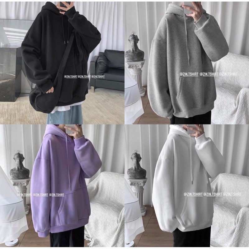 ÁO HOODIE NỈ BÔNG PHOM RỘNG UNISEX, VẢI DÀY DẶN, NHIỀU MÀU CỰC DỄ PHỐI ĐỒ [ẢNH THẬT]