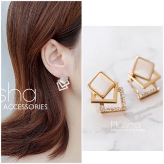 Bông tai hình vuông xếp độc đáo lạ mắt