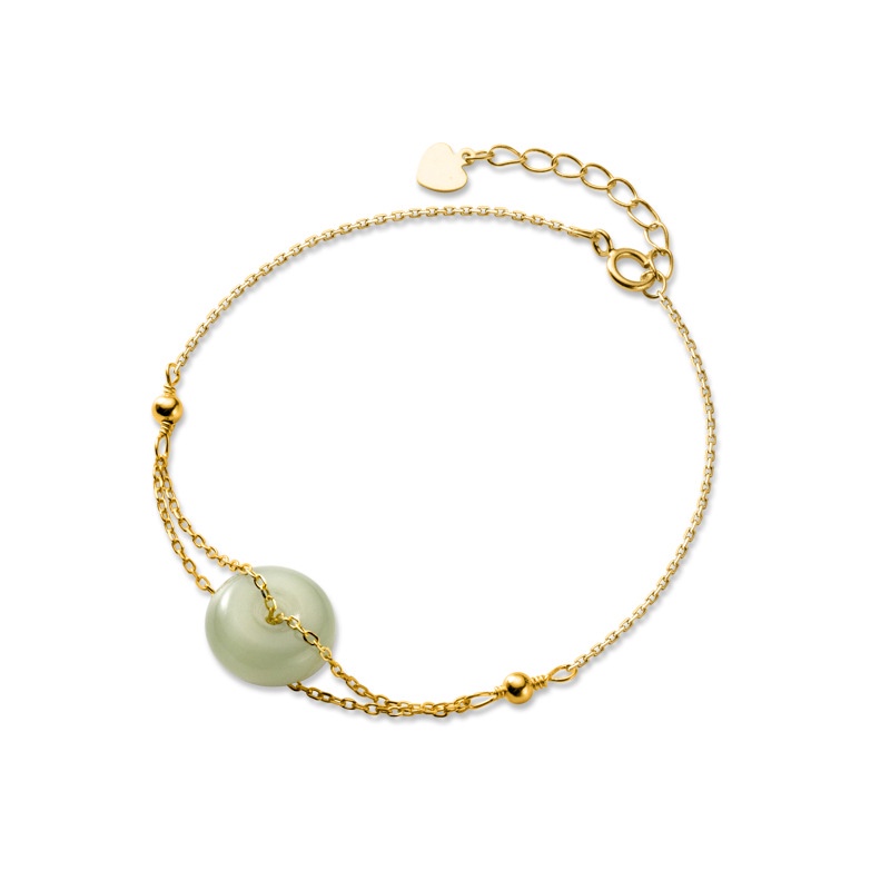 Lắc Tay Bạc Nữ Sang Trọng Gắn Đá Xanh Hàng Thiết Kế Phong Cách Hàn Quốc - L2642 Bảo ngọc jewlery