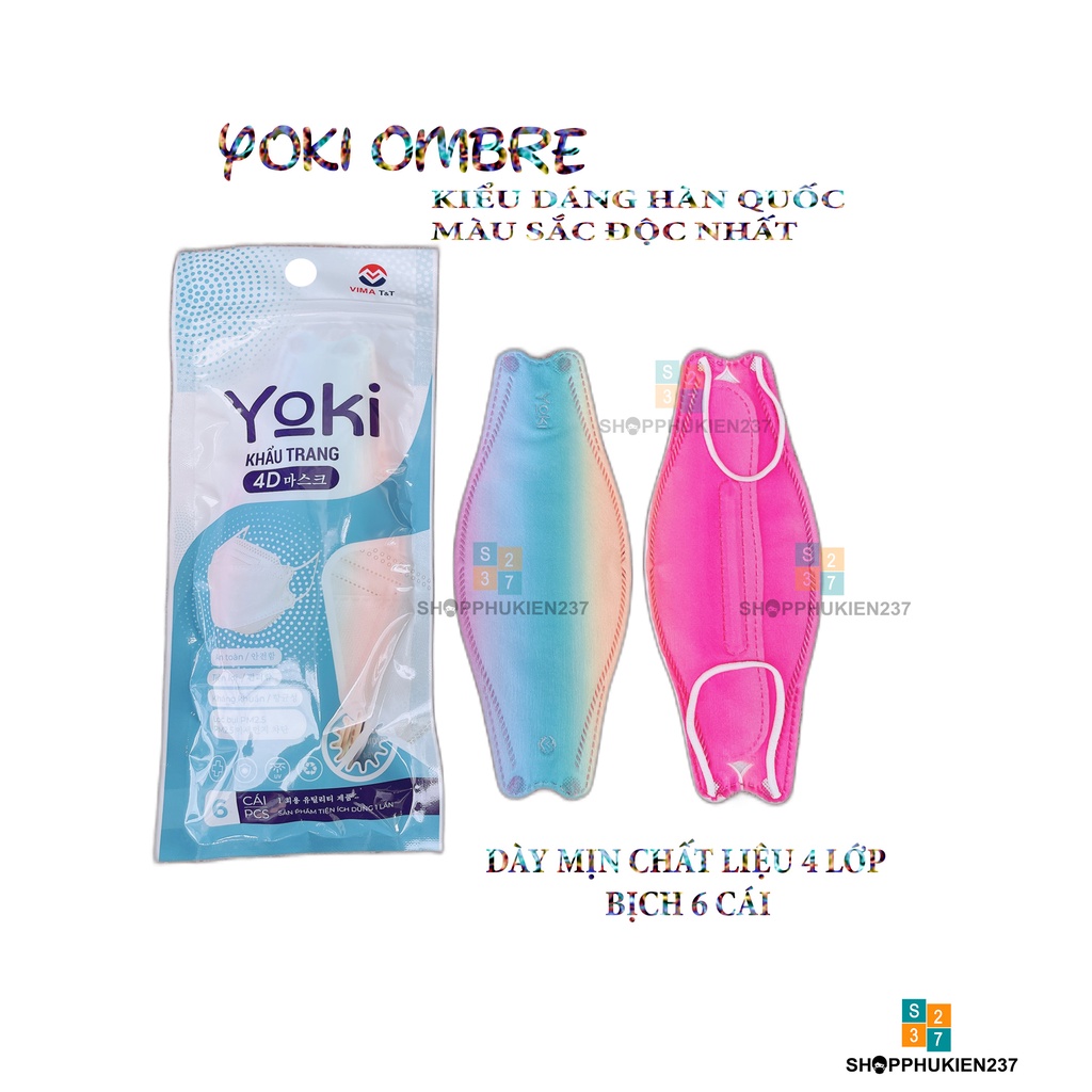 Khẩu trang 4D KF94 Yuki / Yoki 1 Bịch 6 Chiếc 4 Lớp Hàng Công Ty