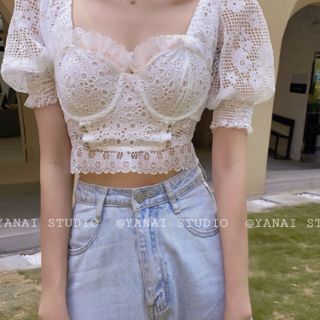 Áo croptop ren siêu xinh