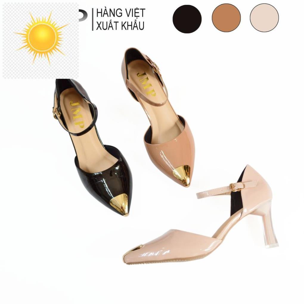 Giày Cao Gót Nữ Bít Mũi Da Bóng Sang Trọng Cao 7cm - JMP - Da Mềm Cao Cấp - AH305.