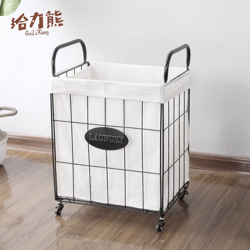 Giỏ đựng quần áo bẩn, bẩn bằng sắt mỹ thuật retro gia đình, phòng tắm tập thể, đồ lớn cần thiết,