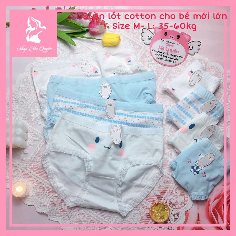 Quần lót Cotton cho bé gái mới lớn, kiểu dáng màu sắc nhẹ nhàng cho bé tự tin độ tuổi dậy thì