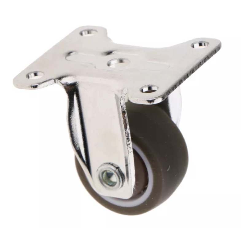 Bánh xe đẩy cao su TPR Niken xám