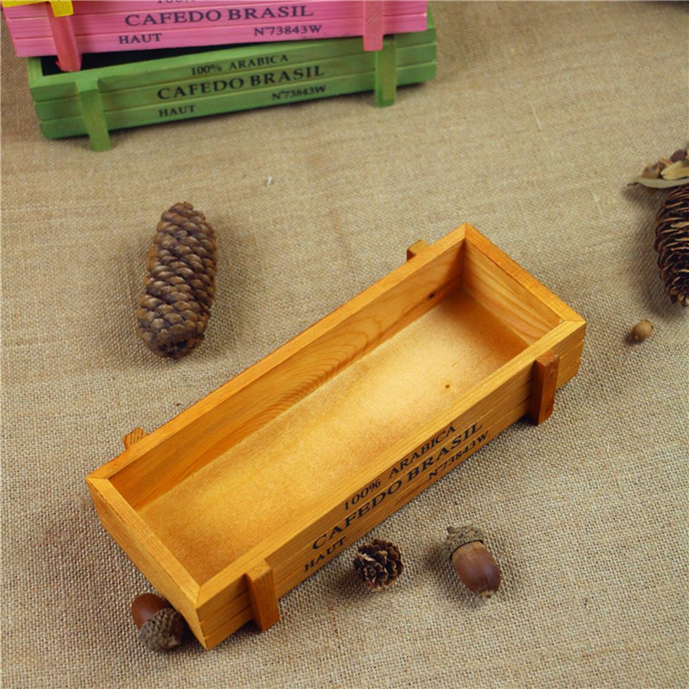 1 Chậu Gỗ Trồng Cây Trang Trí Phong Cách Vintage