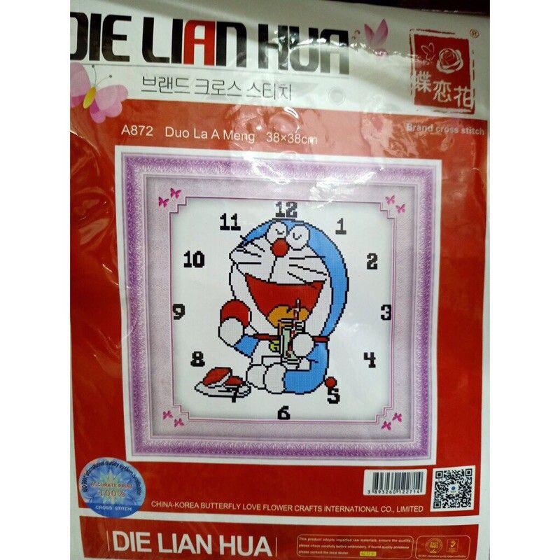 Tranh thêu chữ thập Đồng Hồ Doremon A872  chưa thêu