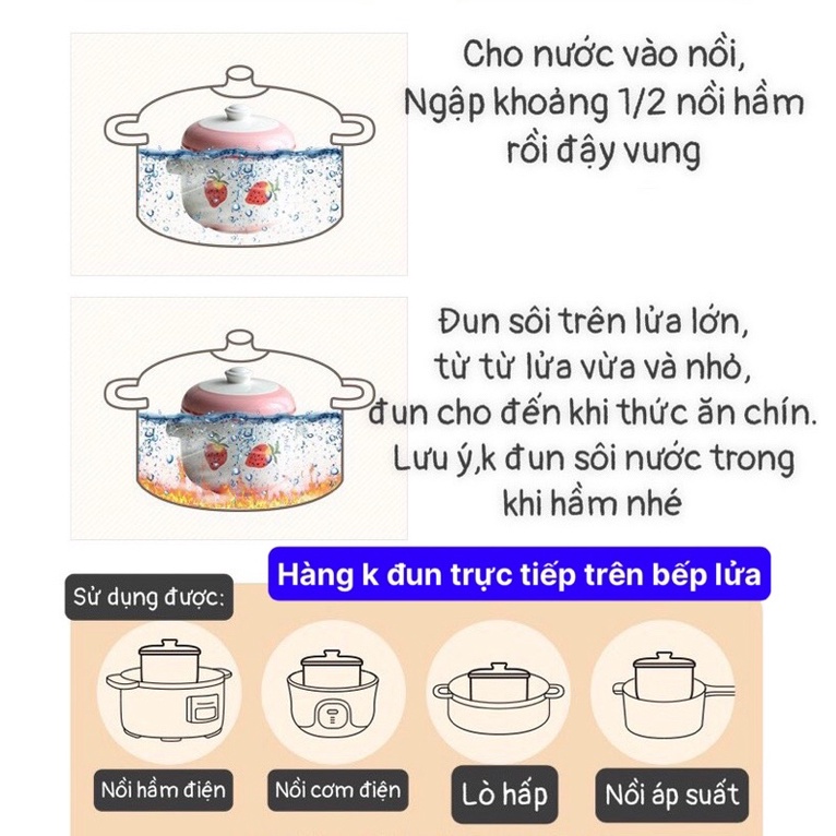 Bát nắp sứ Bát Tràng, thố chưng yến tiện dụng