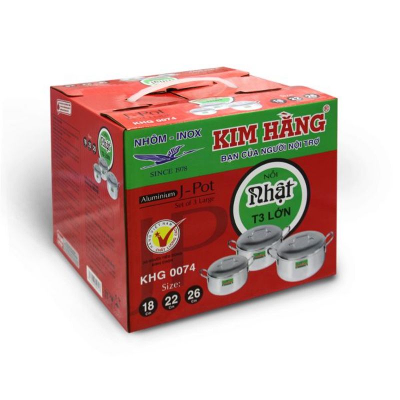 Bộ nồi nhôm Kim Hằng size lớn