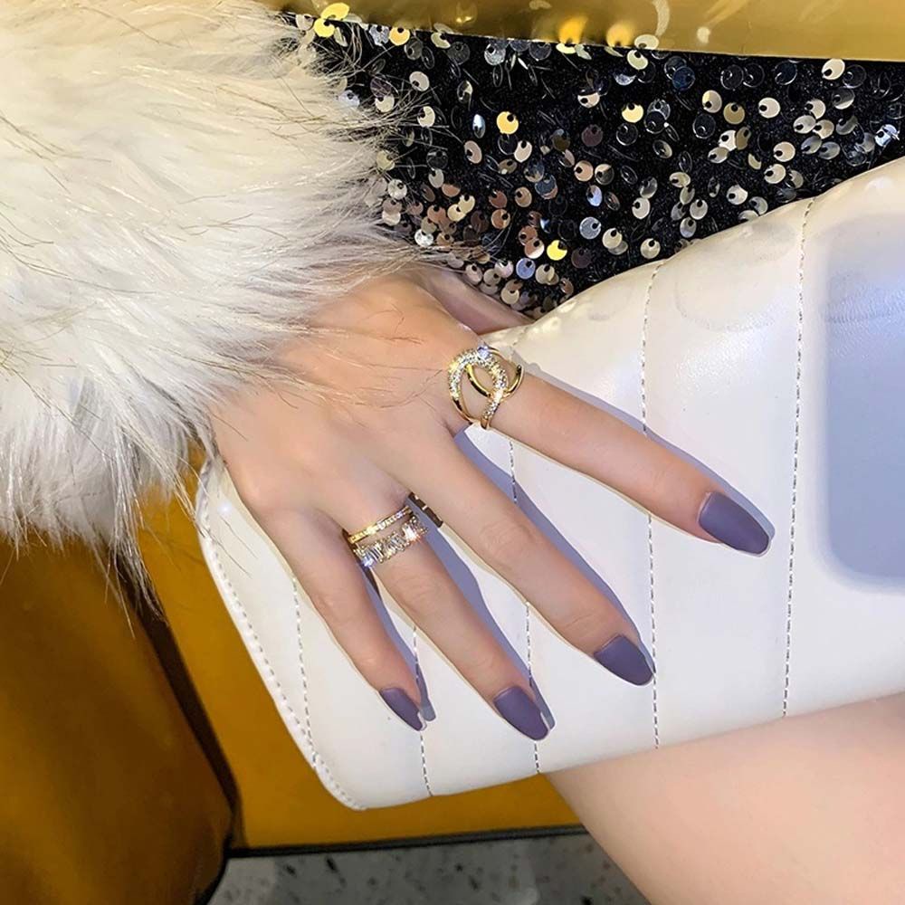 Nhẫn hở đính đá zircon phong cách Hàn Quốc tinh tế thời trang cho nữ