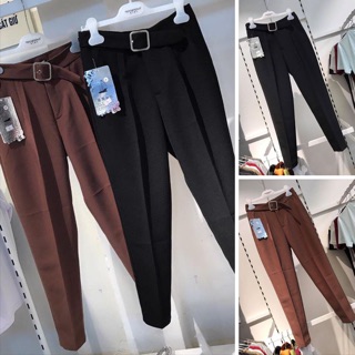 Quần baggy vải liền đai