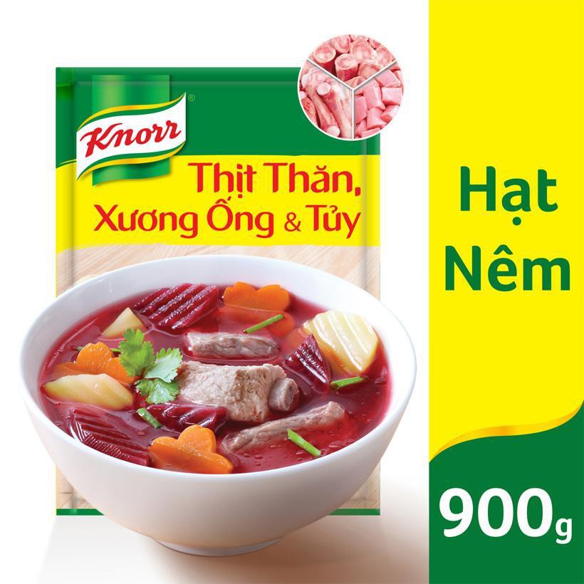 Hạt Nêm Knorr Từ Thịt Thăn, Xương Ống Và Tủy Bổ Sung Vitamin A  Gói 900g