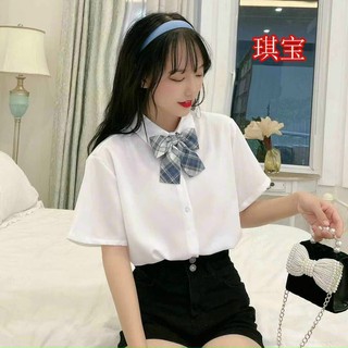 ÁO SƠ MI tay ngắn đính kèm nơ rời siêu xinh