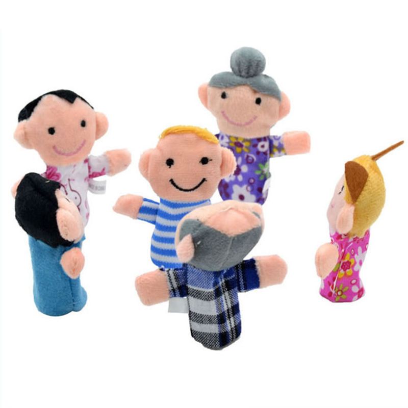 Set 6 con rối đeo ngón tay hình gia đình dễ thương