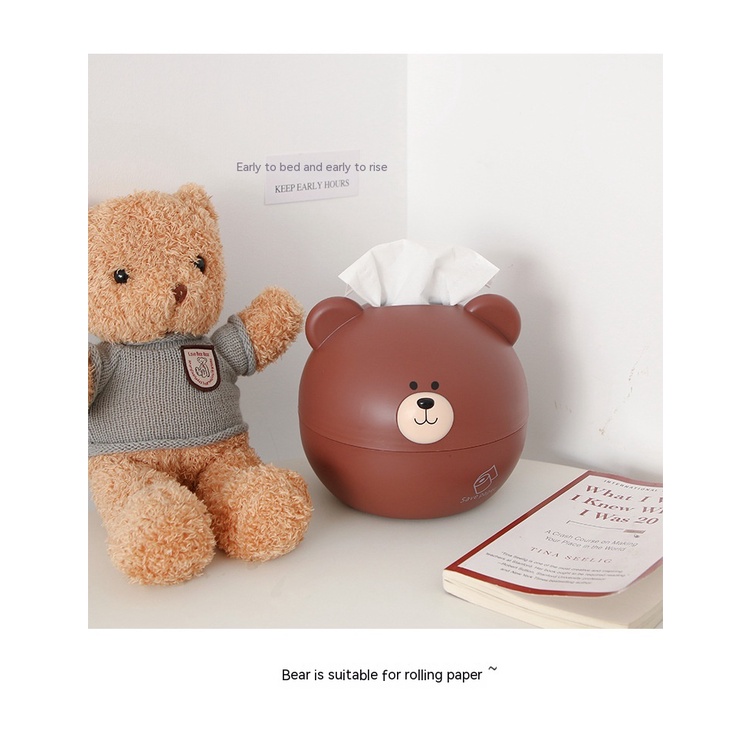 Hộp Đựng Khăn Giấy Cuộn Để Bàn Chống Thấm Nước Họa Tiết Hoạt Hình Dễ Thương Sáng Tạo