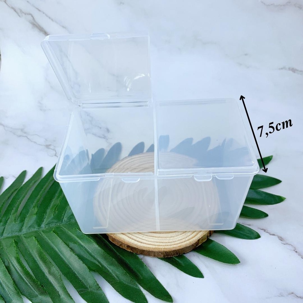 Hộp Đựng Giấy Lau Gel Nail - Đựng Bông Tẩy Trang 2 Ngăn Có Nắp Chuyên Dụng Tiện Lợi