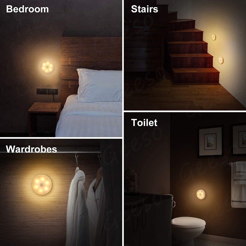 ĐÈN LED CẢM BIẾN HỒNG NGOẠI THÔNG MINH DÁN TƯỜNG TỰ ĐỘNG SÁNG KHI THẤY NGƯỜI CHUYỂN ĐỘNG TIỆN LỢI SIÊU BỀN