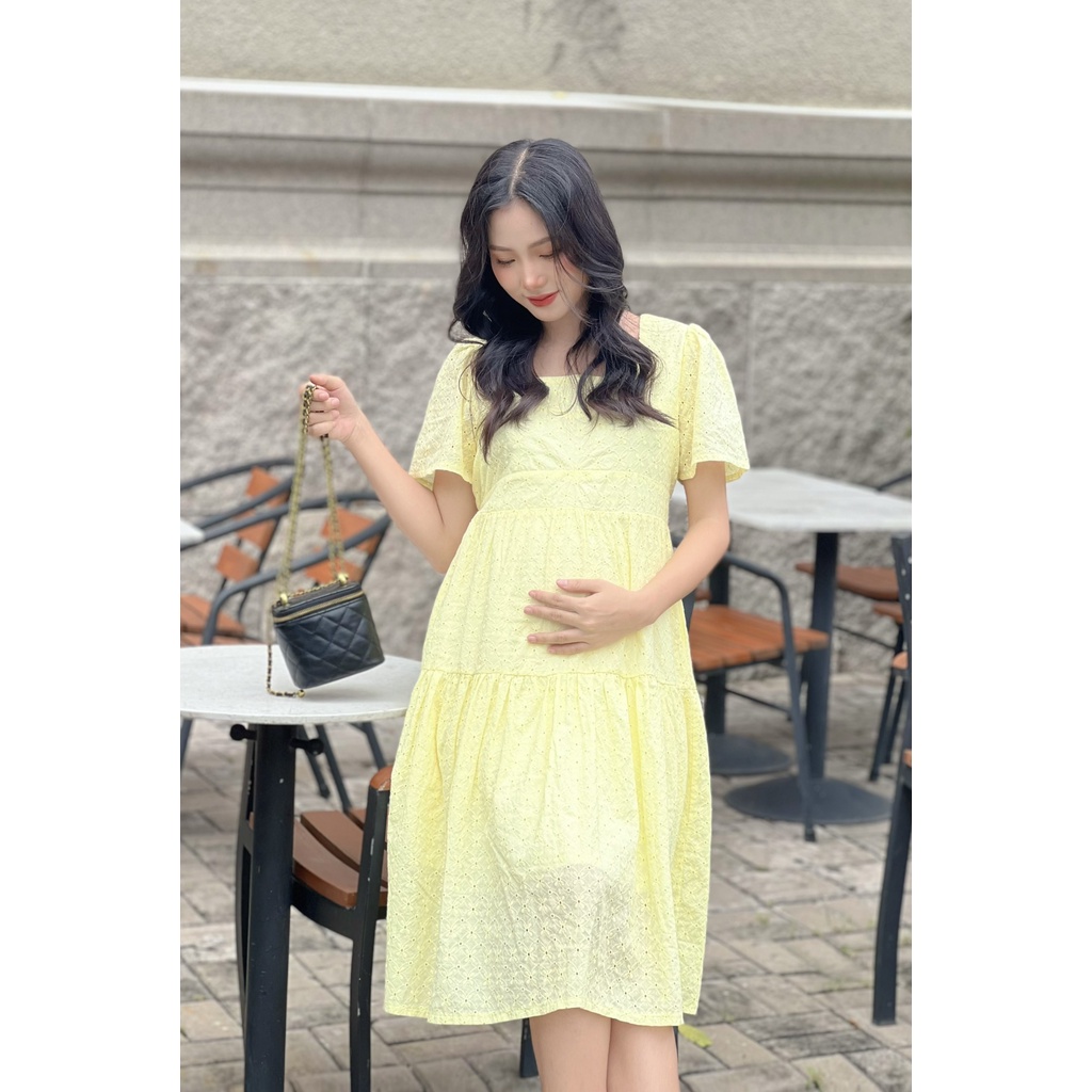 Đầm bầu xô thêu sang chảnh