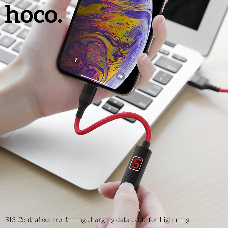 Dây Cáp USB hoco.S13  Cài Đặt Thời Gian Thông Minh Sạc Nhanh Nối USB Với Lighting Dành Cho iPhone 11 XR X XS MAX 6 7 8