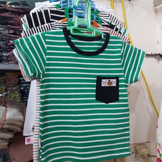Áo cotton kẻ túi ngực