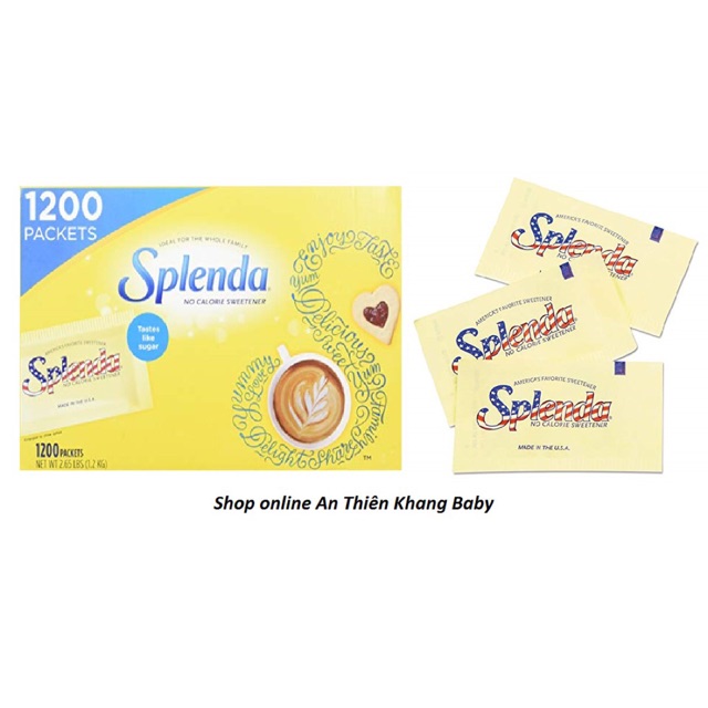 Đường splenda 1200 gói ( thùng vàng in logo cờ Mỹ)