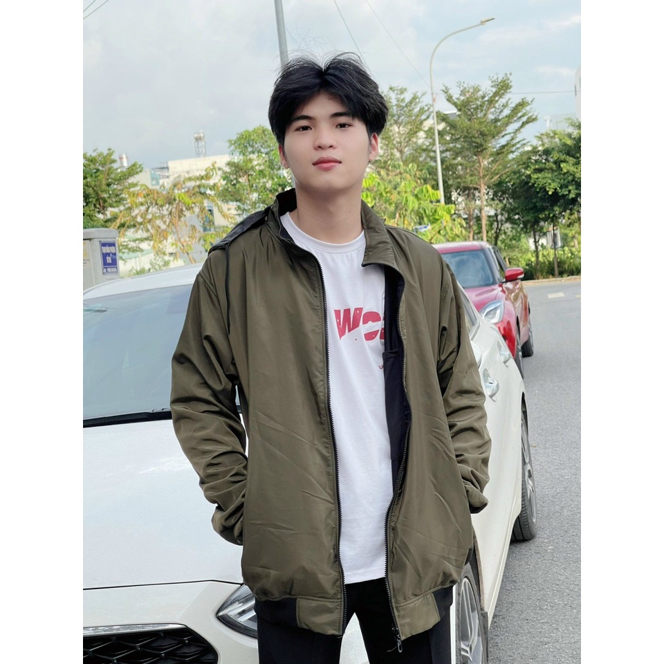 Áo Khoác Jacket Dù 2 Lớp ( lót das dày dặn ) Form Rộng Có Nón Rời Nam Nữ Unisex khóa dây kéo sắt bền đẹp Cao Cấp