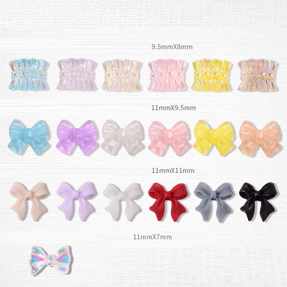 Set 30 Nơ Ruy Băng 3D Nhiều Màu Sắc Trang Trí Móng Tay Diy