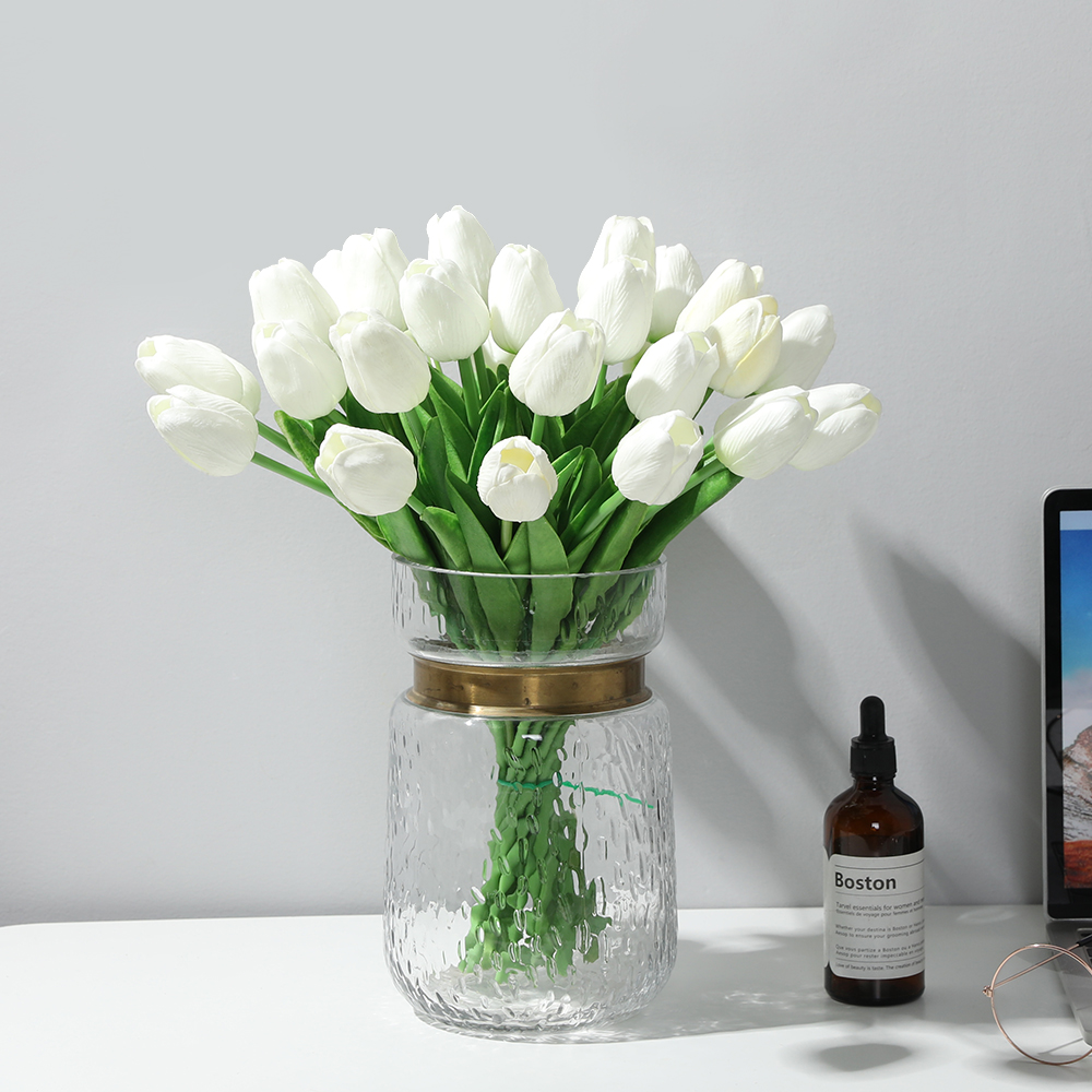 Set 10 hoa tulip giả trang trí nội thất