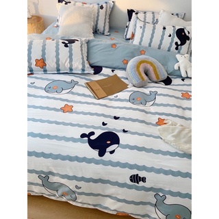 Bộ Chăn Ga Gối Cotton Poly Mẫu Cá Heo