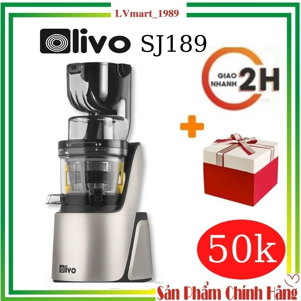 [Mã ELHA10 giảm 6% đơn 5TR] Máy ép chậm Olivo SJ189 - 400W + 3 lưới ép + Tặng voucher + Công thức ép - Bảo hành 10 năm