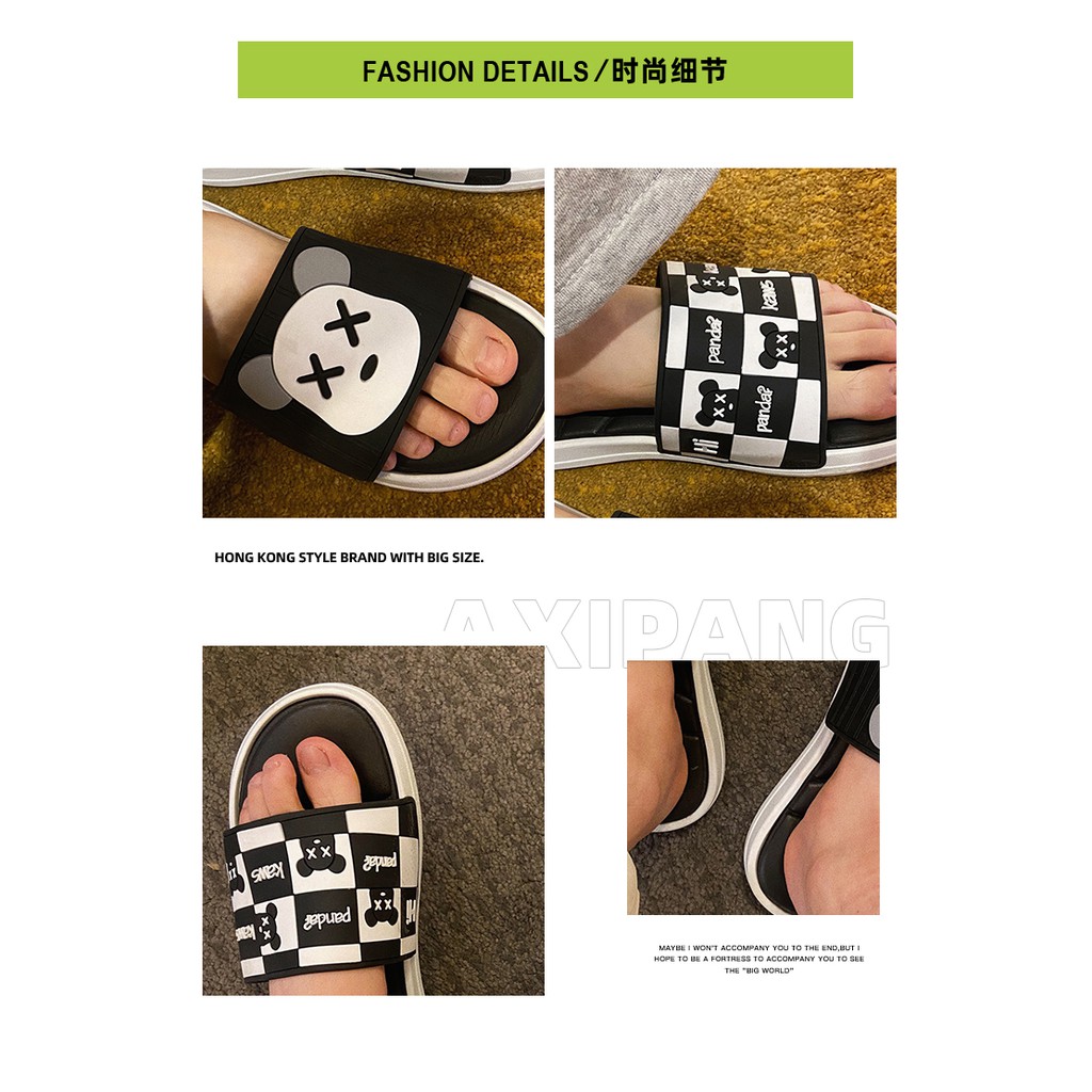 Dép quai ngang unisex Gấu Panda Kaws Cao Cấp thời trang phong cách ulzzang hàn quốc lót đế đi cực êm siêu hot TH-55