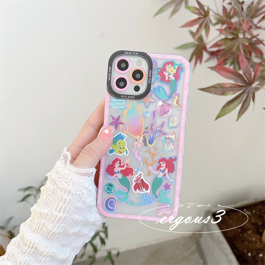 Ốp Điện Thoại Mềm Họa Tiết Công Chúa Hoạt Hình Cho iPhone 14 13 12 11 Pro Max SE2020 X XR Xs Max 7 8 6 6s Plus