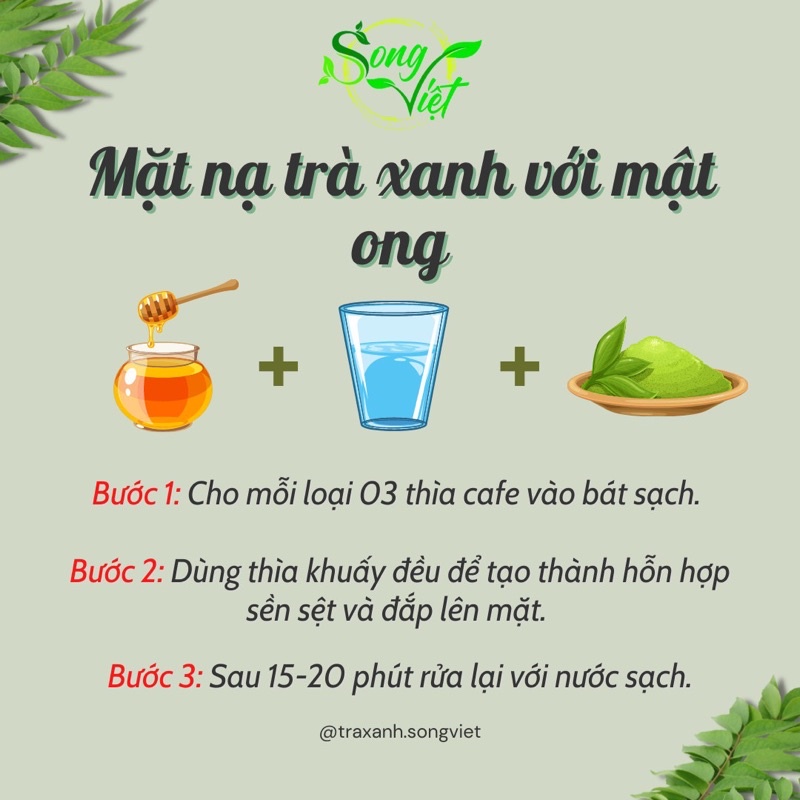 Bột trà xanh làm đẹp Song Việt nguyên chất gói 50Gram