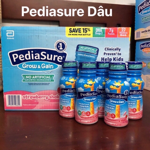 ❤️ [Date 2022]Thùng 24 chai Sữa Pediasure nước Vani, Dâu, Fiber chất xơ 237ml Mỹ