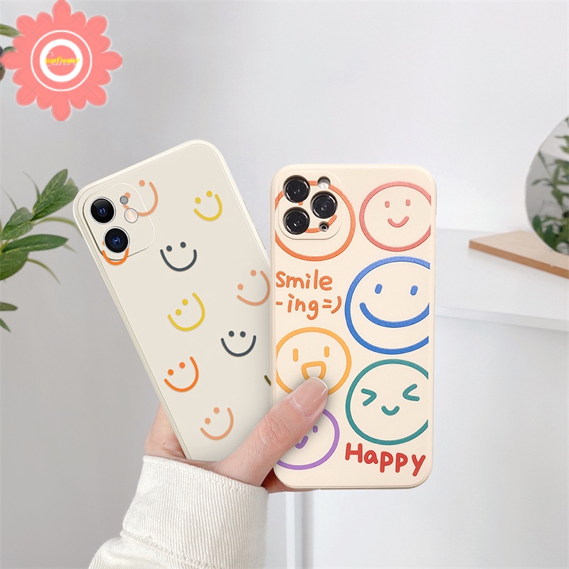 Ốp điện thoại TPU dẻo họa tiết mặt cười dễ thương thích hợp cho iPhone 6 6S 7 8 Plus 12 11 11 12 Pro Max XS