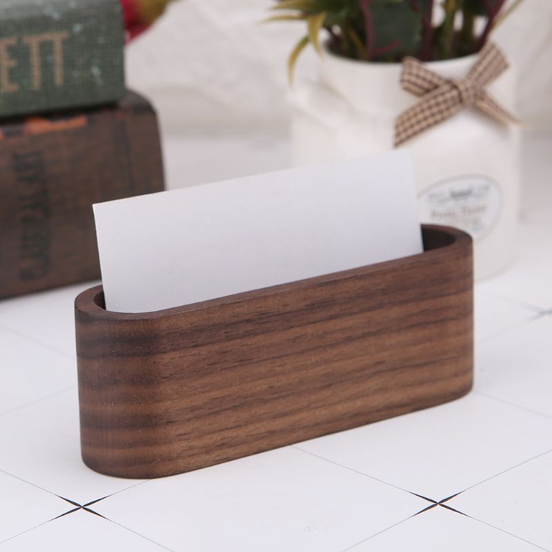 Hộp đựng trưng bày thẻ danh thiếp để bàn bằng gỗ gọn gàng tiện lợi